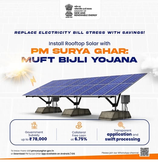 Get up to ₹78,000 government subsidy on rooftop solar installation in Hyderabad under PM Surya Ghar Yojana. MNRE approved vendor.